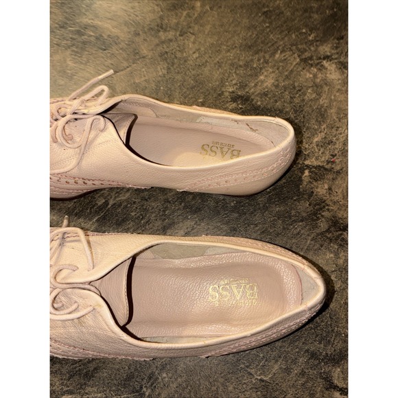 vtg G H bass co womens shoes 8N oxfords Leather And Leather Soles Tan - Picture 7 of 13